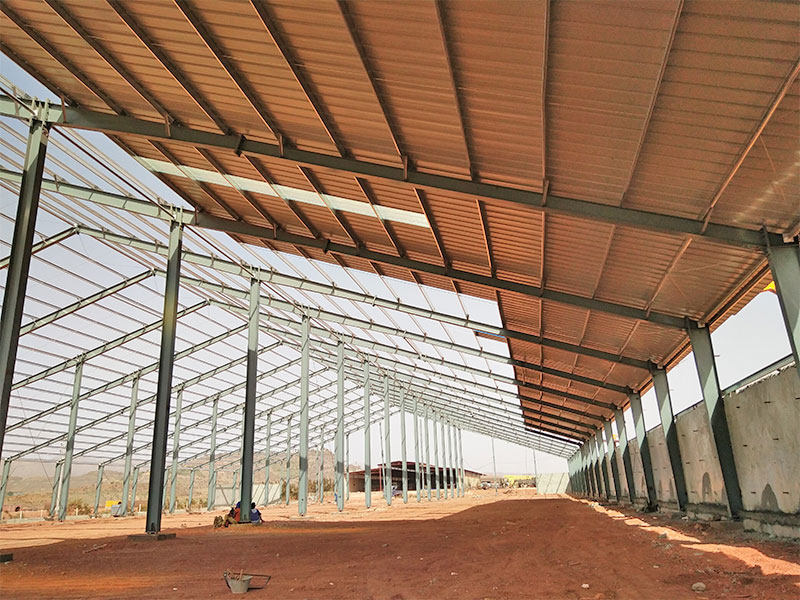 Eritrea SPAN Besar Galvanized Light Frame Warehouse
